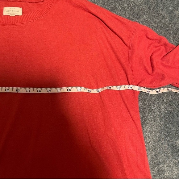 Lucky Brand Red Crew‎ Neck Long Sleeve Pullover Sweatshirt XL TG - Picture 9 of 11